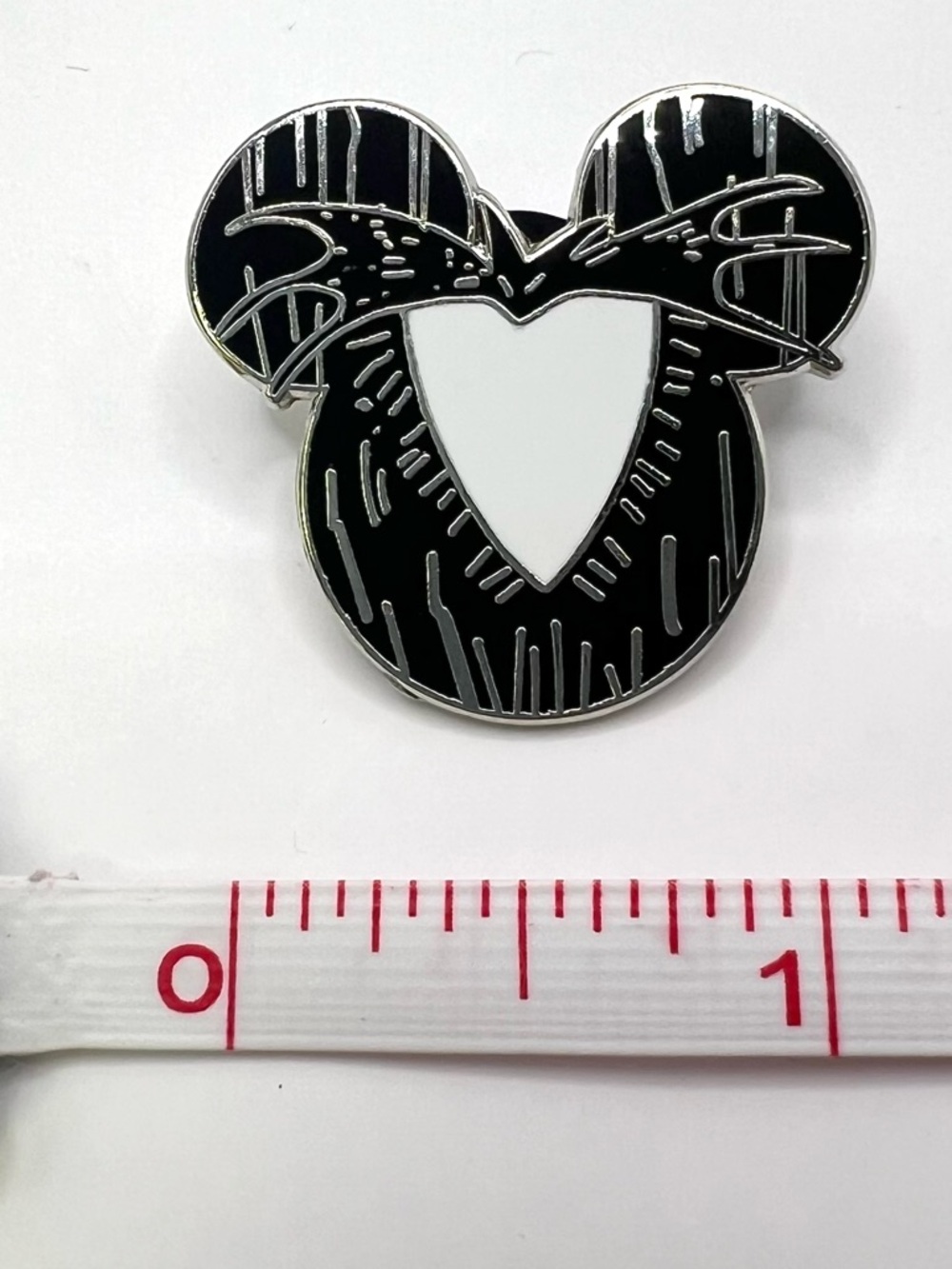 Disney- Jack Skeleton, Silver Metallic Enamel Pin Backing- Trading Pin